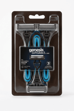 Best Genesis SoftGlide 3 – Triple Blade Men Shaving Razor Pack for Smooth Face Shaving