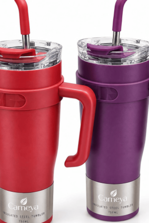 Best Stainless Steel Tumbler – 1000ml Insulated Travel Mug with Handle & Straw