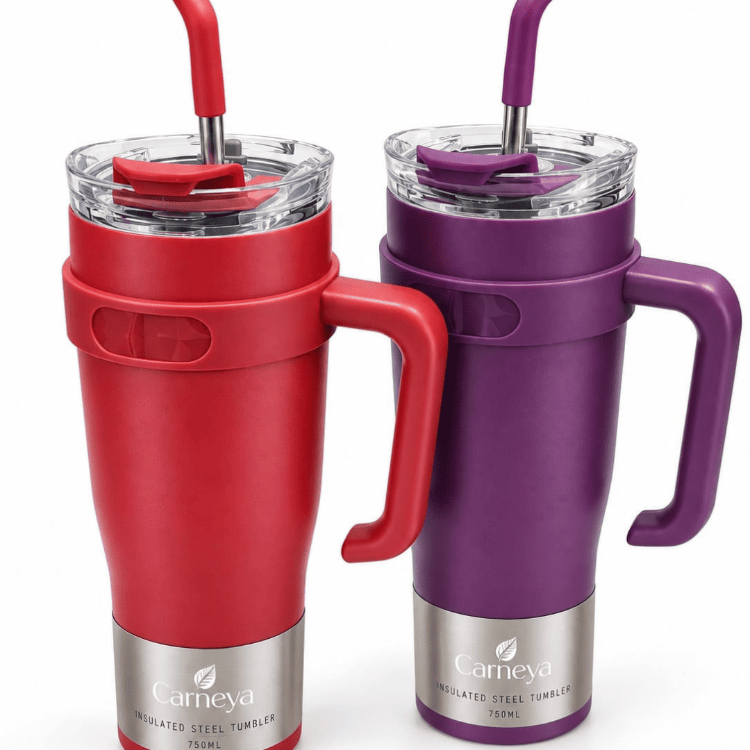 Strow Howse Best Stainless Steel Tumbler – 1000ml Insulated Travel Mug with Handle ...