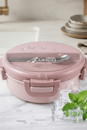 Best Round Shape Lunch Box – Insulated Stainless Steel Tiffin with 1 Spoon