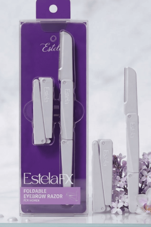Treet Estela FX Foldable Eyebrow Razor for Women – 2-Pack Precision Facial Hair Remover & Grooming Tool